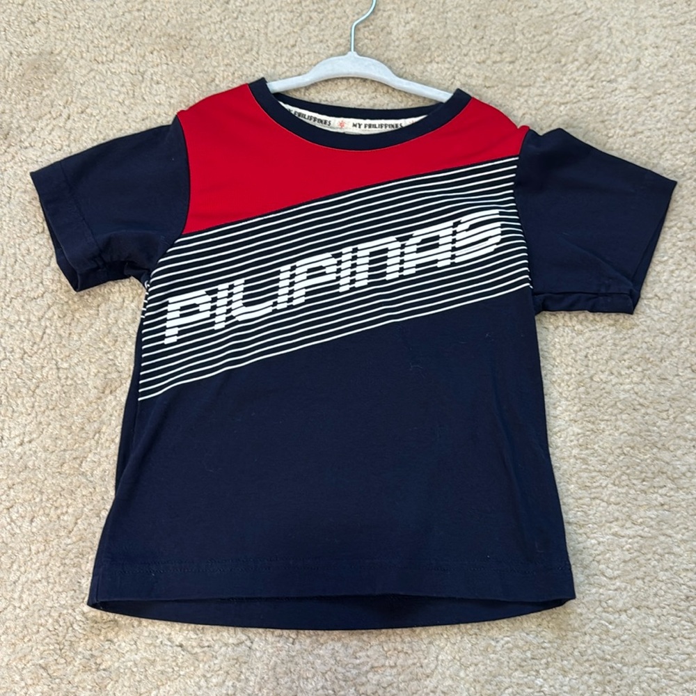 Toddler Boys "Pilipinas" Red and Blue T-Shirt - Size 4